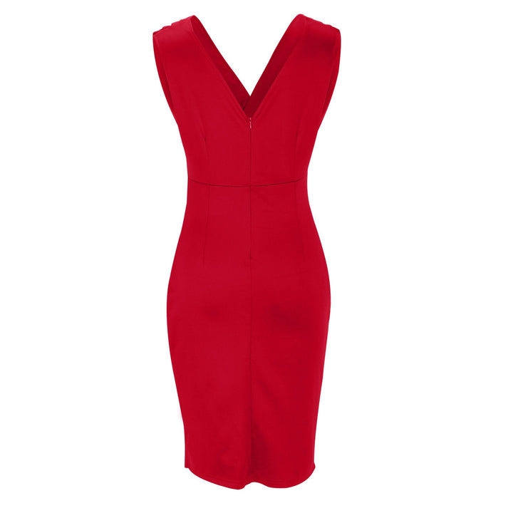 BRENDA | Fitted dress with V-neck and slit