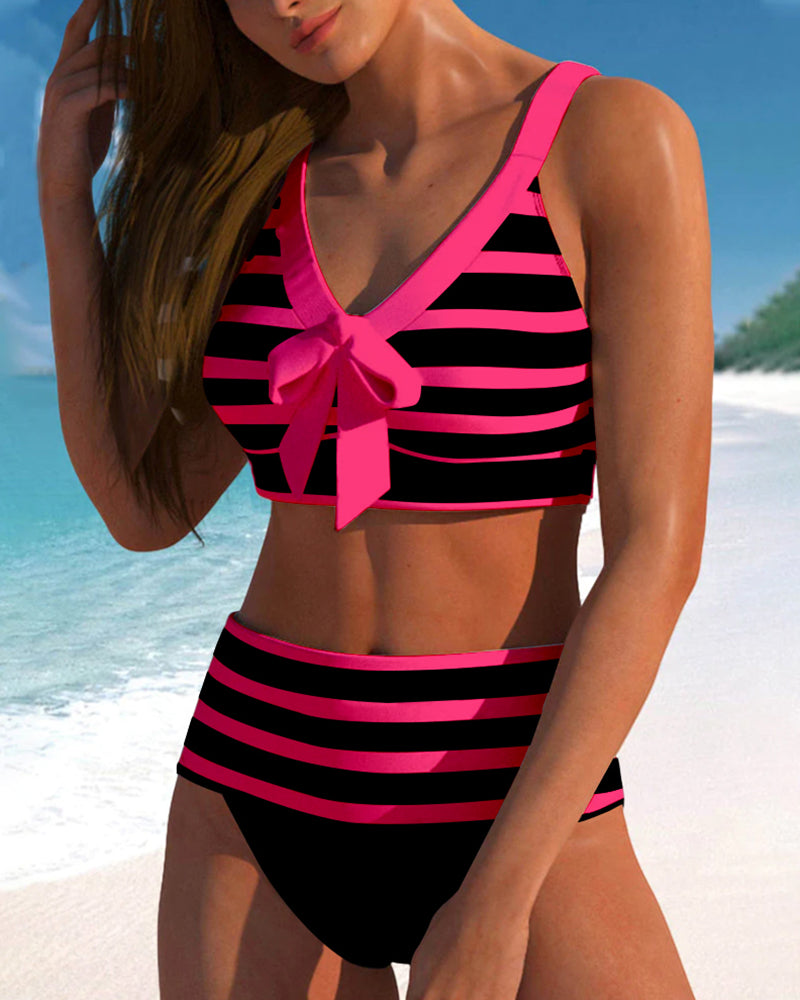 Ana | Striped High-Waisted Bikini