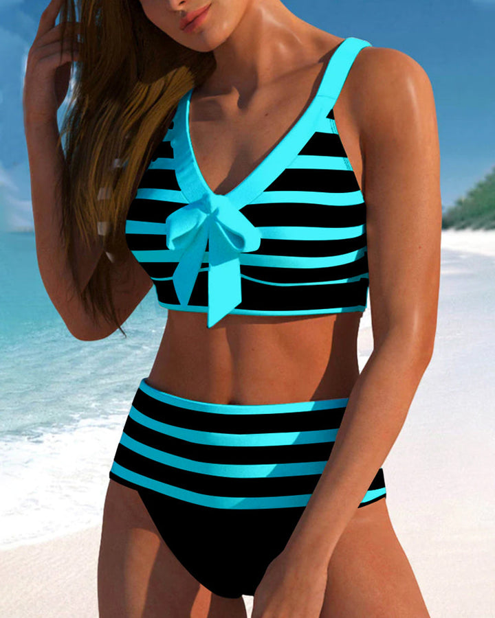 Ana | Striped High-Waisted Bikini