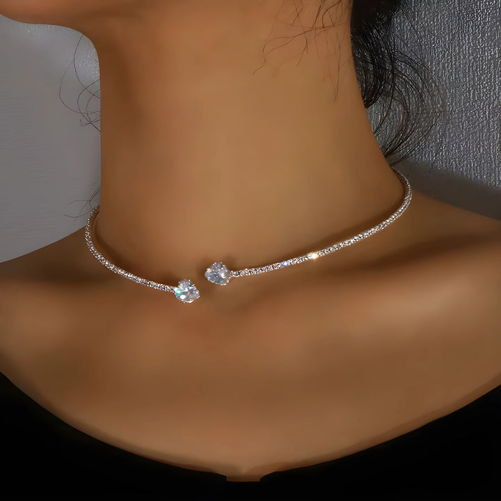 Ophélie – Open Necklace with Zirconia