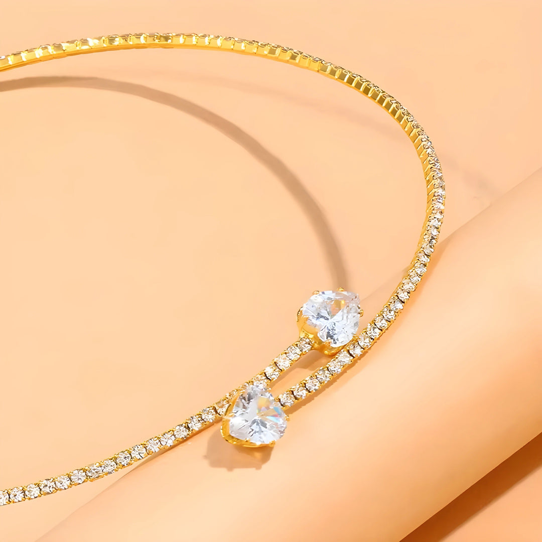 Ophélie – Open Necklace with Zirconia