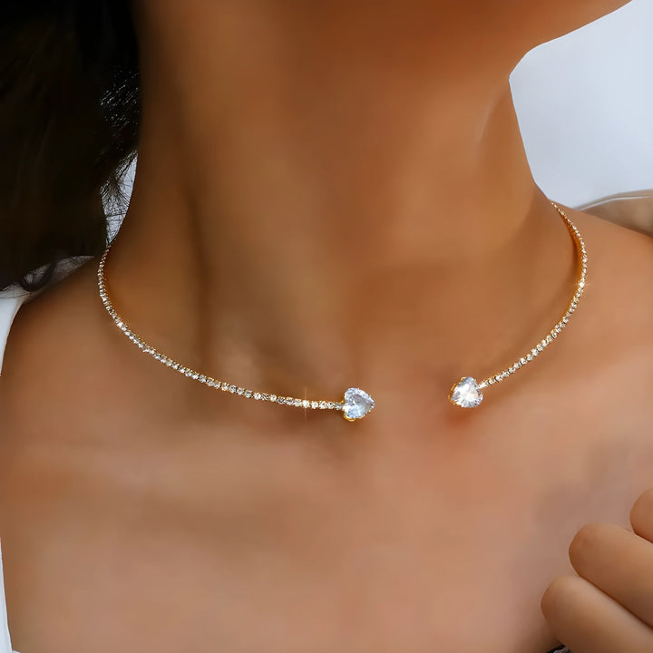Ophélie – Open Necklace with Zirconia