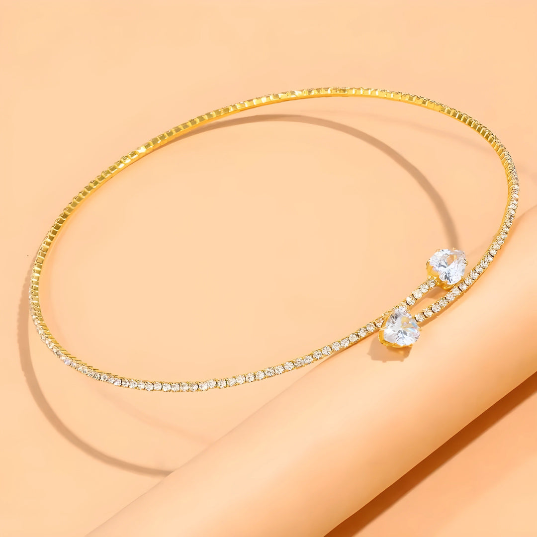 Ophélie – Open Necklace with Zirconia