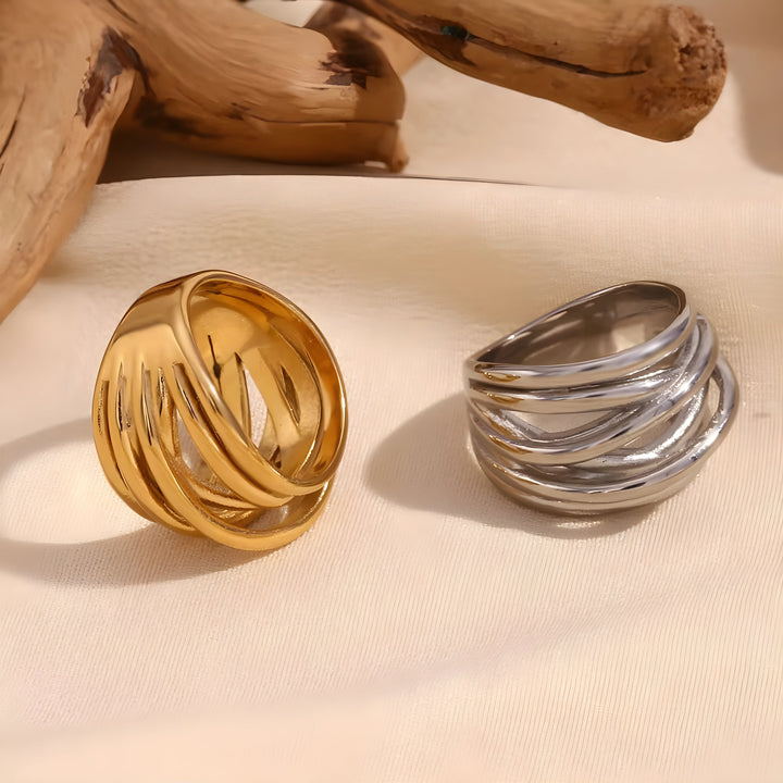 Auriane – Layered Stainless Steel Ring
