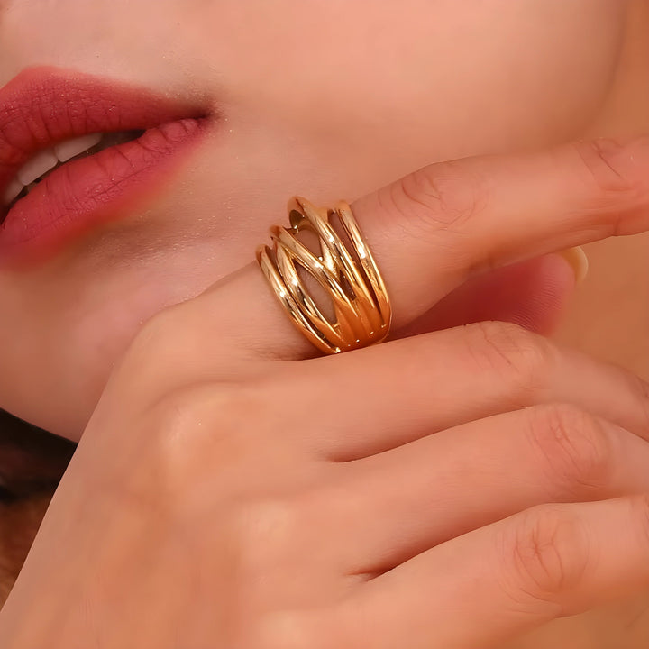Auriane – Layered Stainless Steel Ring