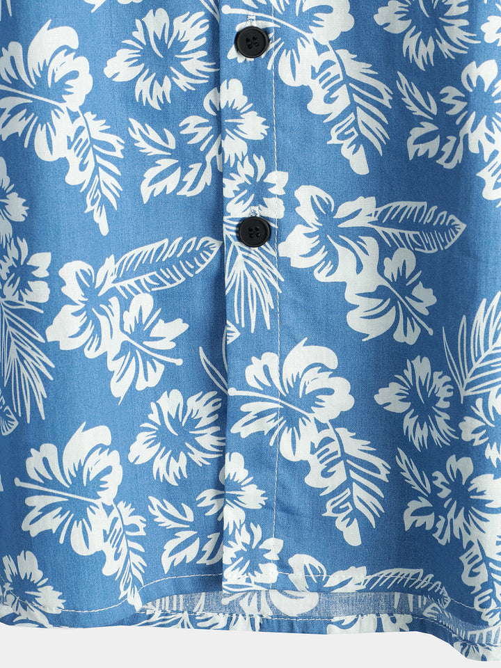 Hawaiian Short Sleeve Floral Blouse