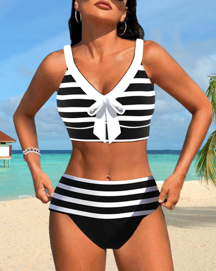 Ana | Striped High-Waisted Bikini