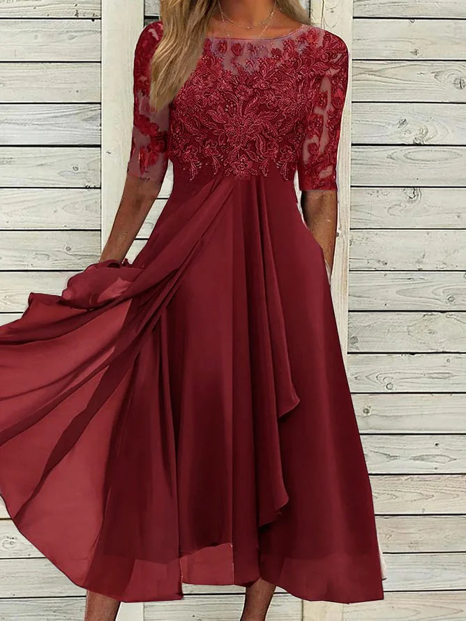 Taryn® | Elegant lace midi dress