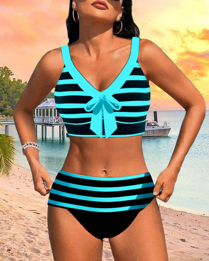 Ana | Striped High-Waisted Bikini