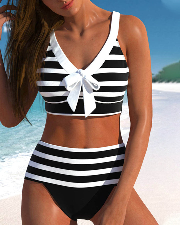 Ana | Striped High-Waisted Bikini