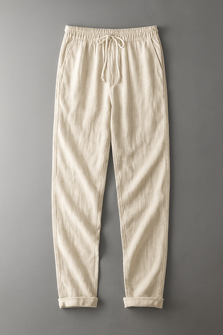 Elegant Red Linen Pants