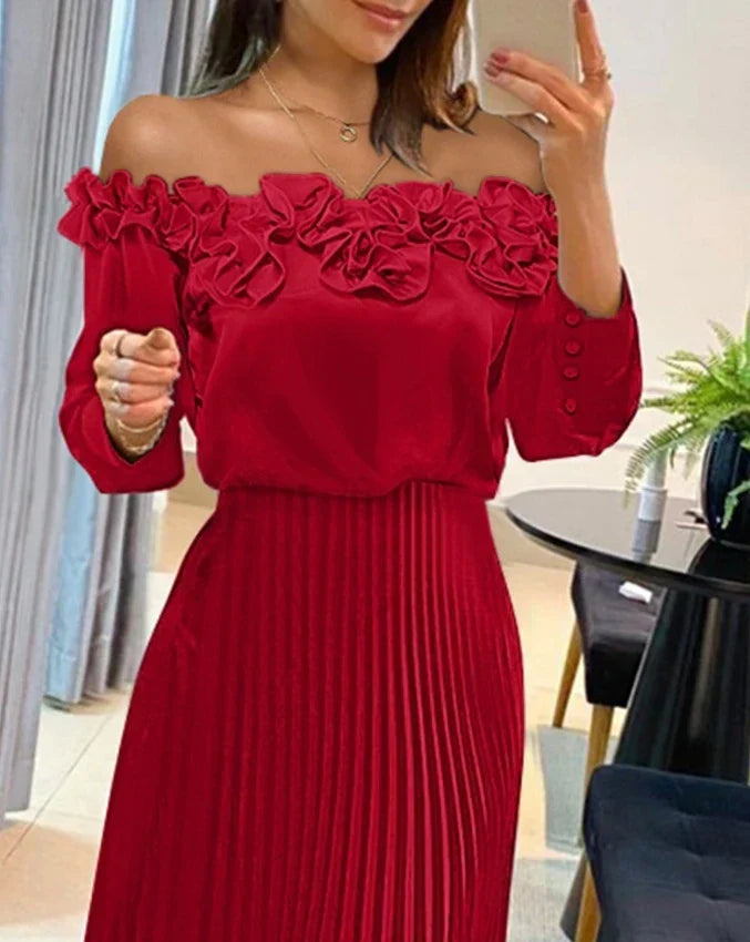 Aria - Stunning Maxi Dress with Off-the-Shoulder Sleeves