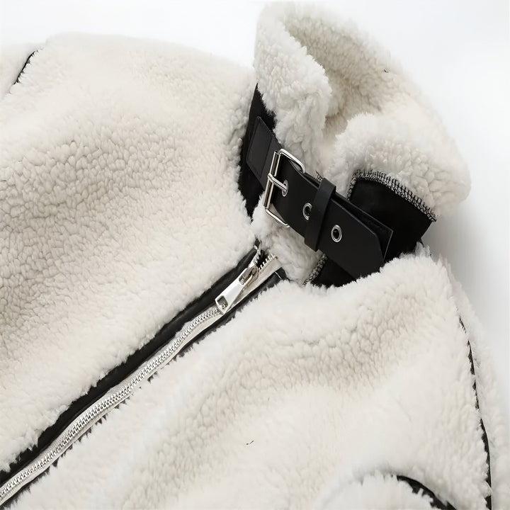 Clara - Shearling Wool Coat for Autumn