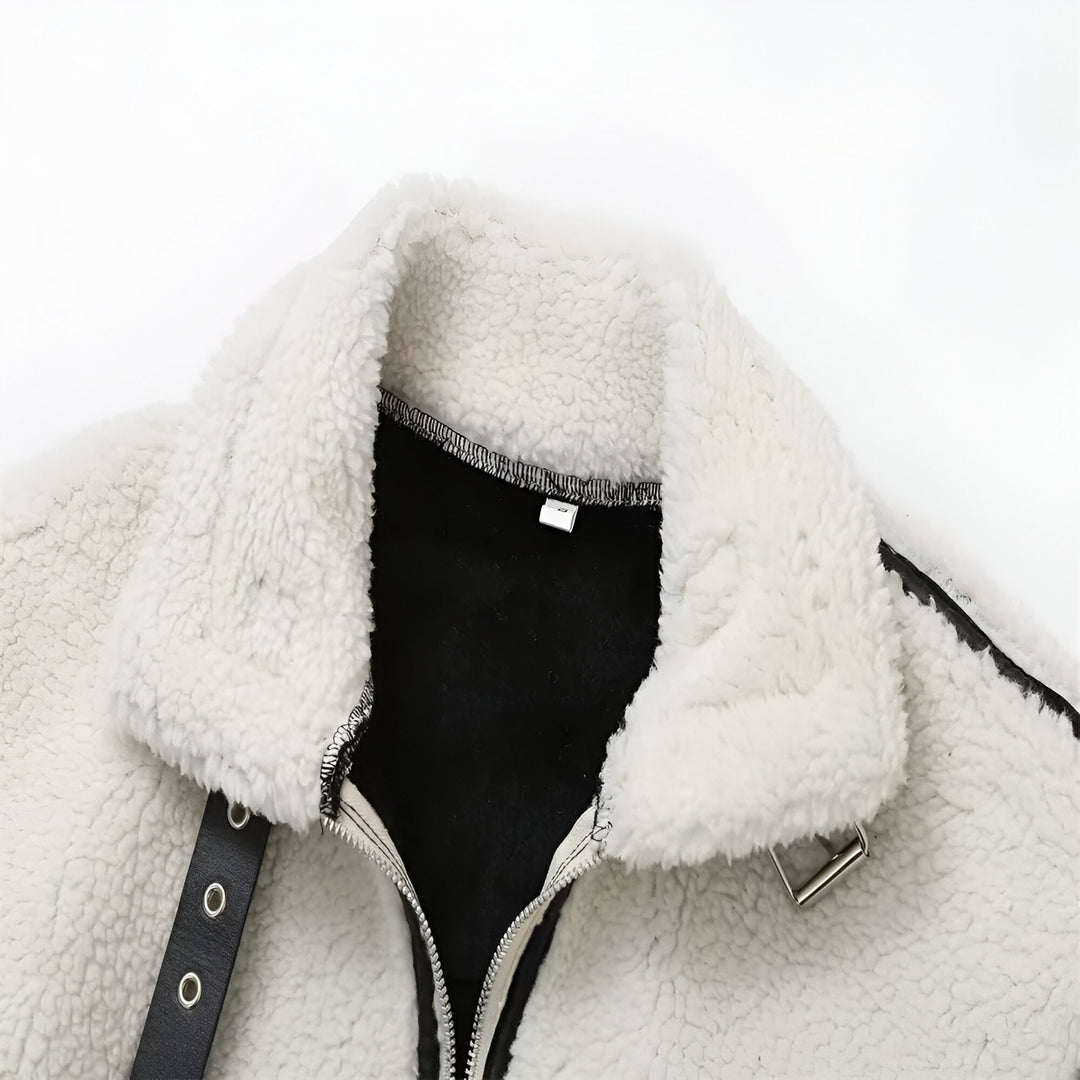 Clara - Shearling Wool Coat for Autumn