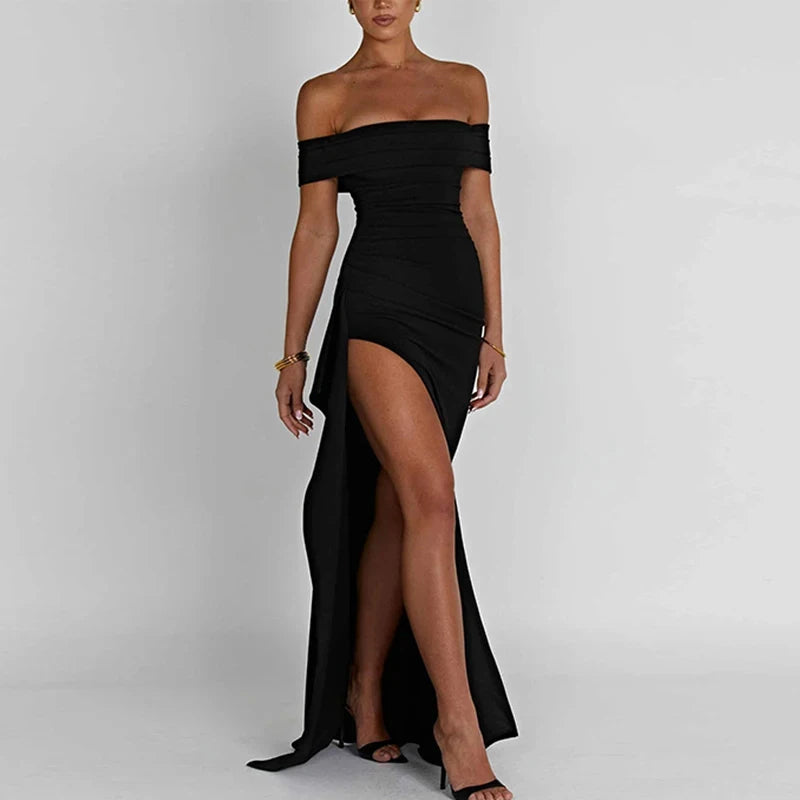 Women Backless Party Dress with Split