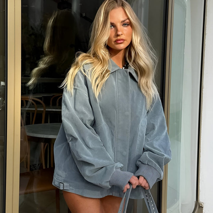 Lea - Oversized Suede Jacket for Fall