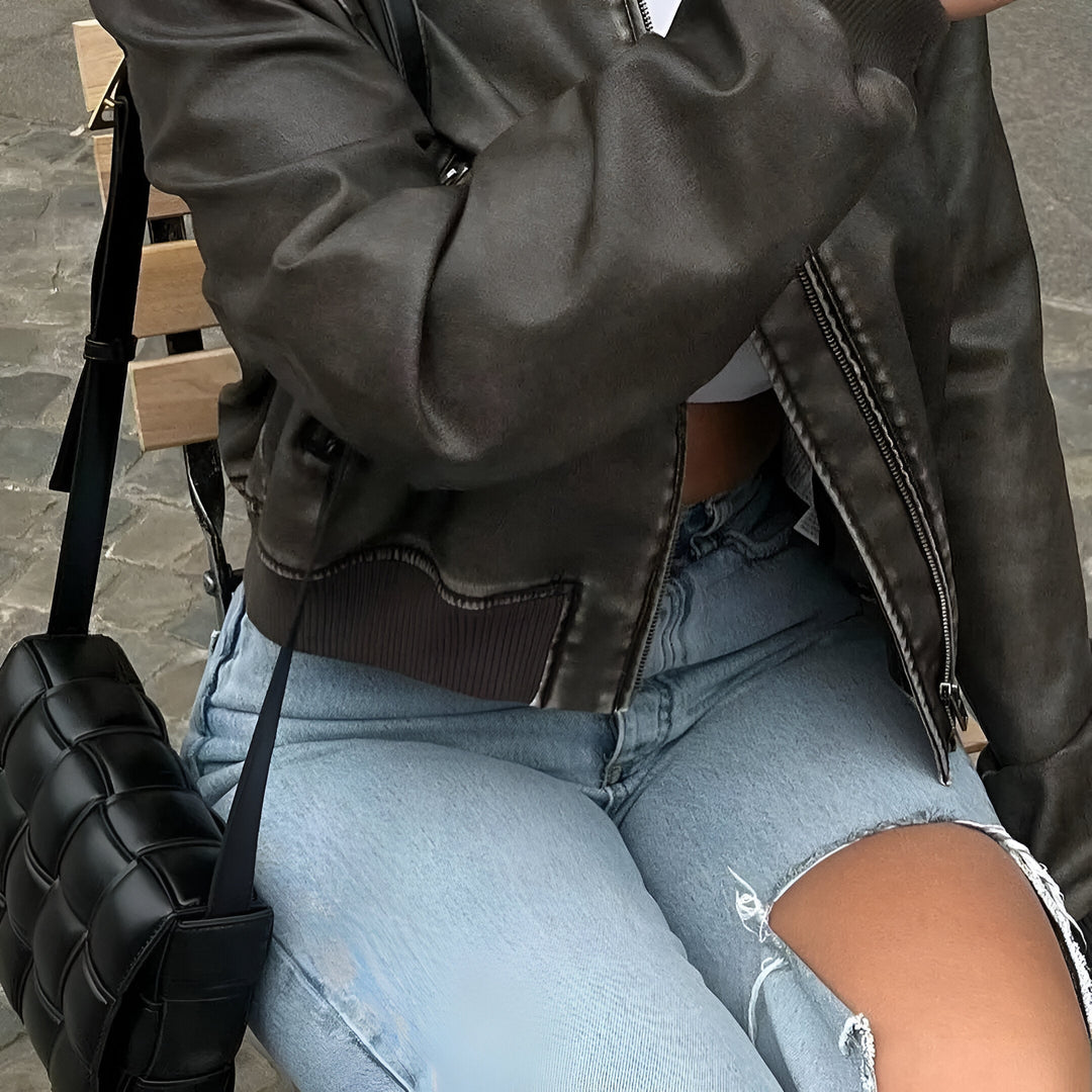 Amira - Leather Jacket for Fall