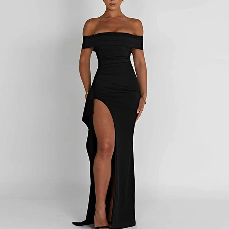 Women Backless Party Dress with Split