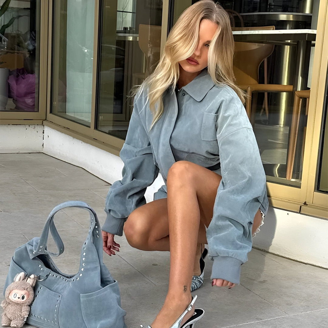 Lea - Oversized Suede Jacket for Fall