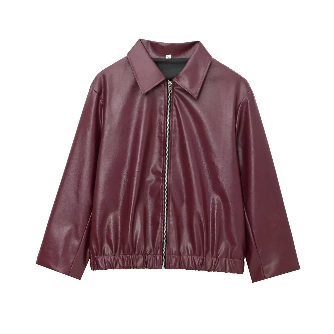 Julia - Leather Bomber Jacket