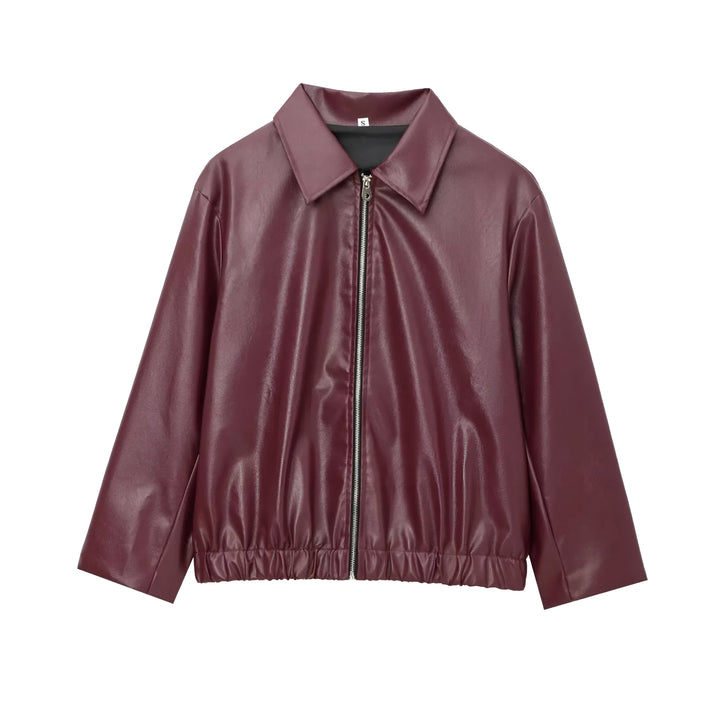 Julia - Leather Bomber Jacket