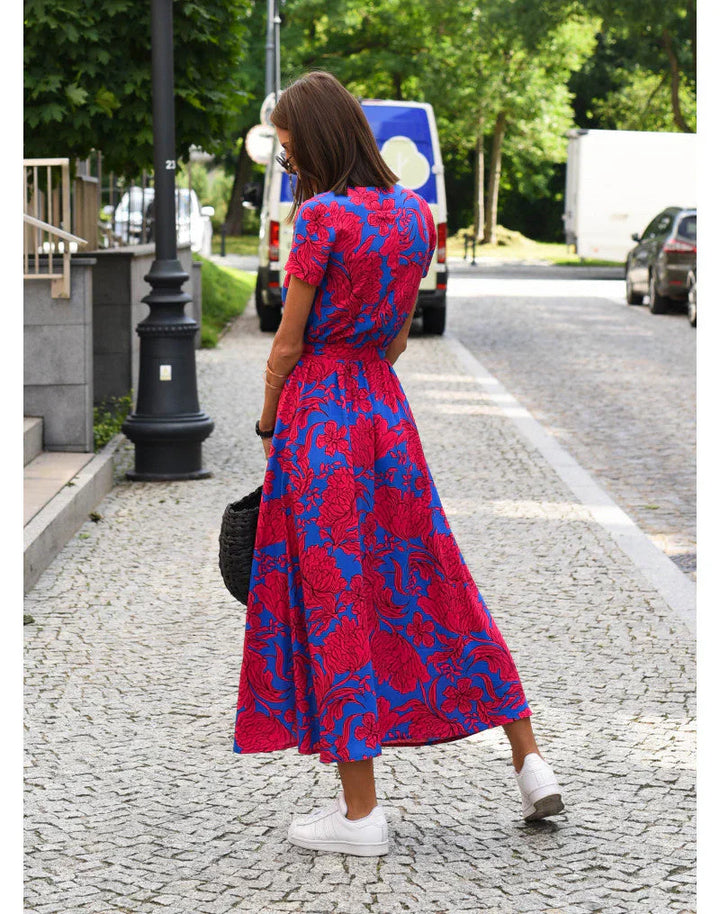 EVA | Elegant Dress with V-Neck and Belly Coverage