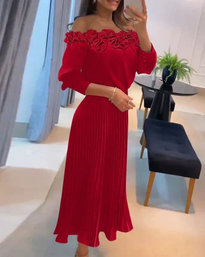 Aria - Stunning Maxi Dress with Off-the-Shoulder Sleeves