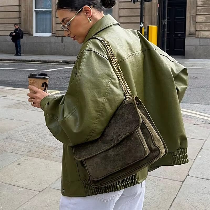 Simone – Oversized Leather Jacket