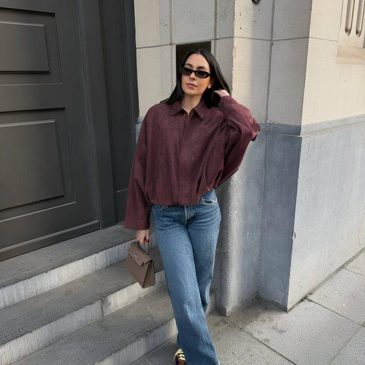 Marie - Suede Bomber Jacket
