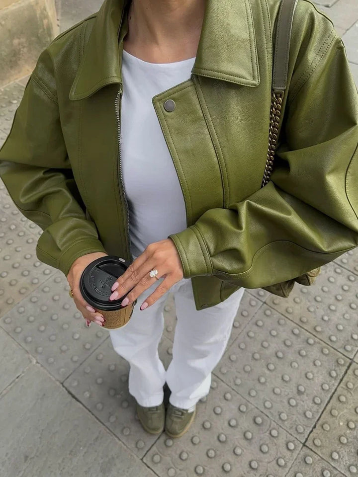 Simone – Oversized Leather Jacket