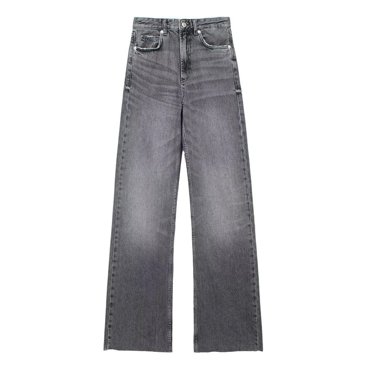 Gray Wide-Leg Pants for Women