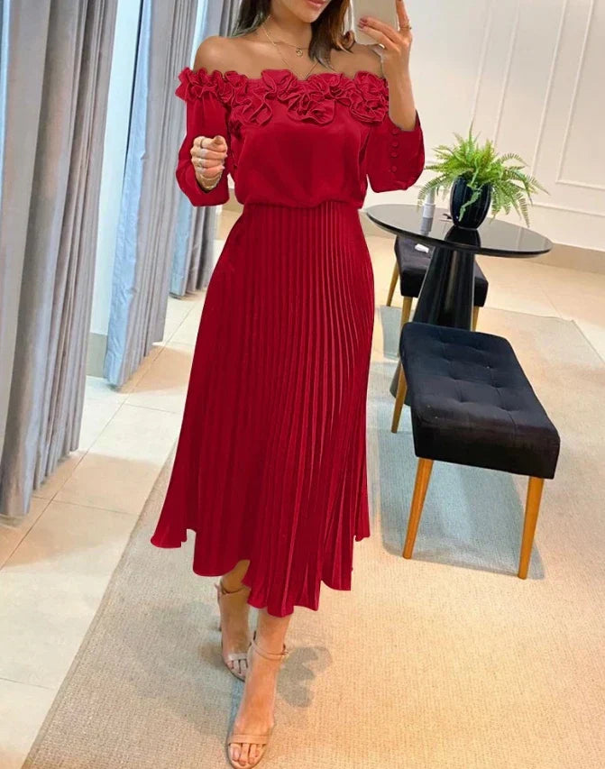 Aria - Stunning Maxi Dress with Off-the-Shoulder Sleeves