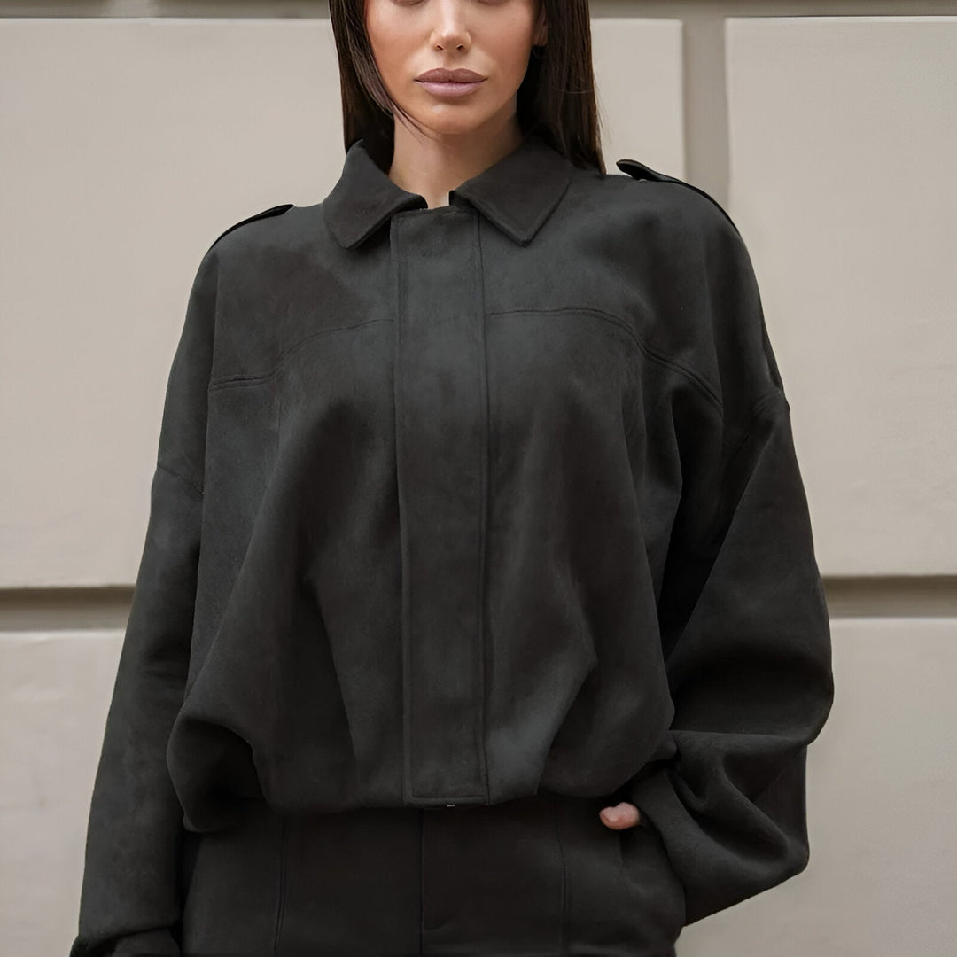 Marie - Suede Bomber Jacket