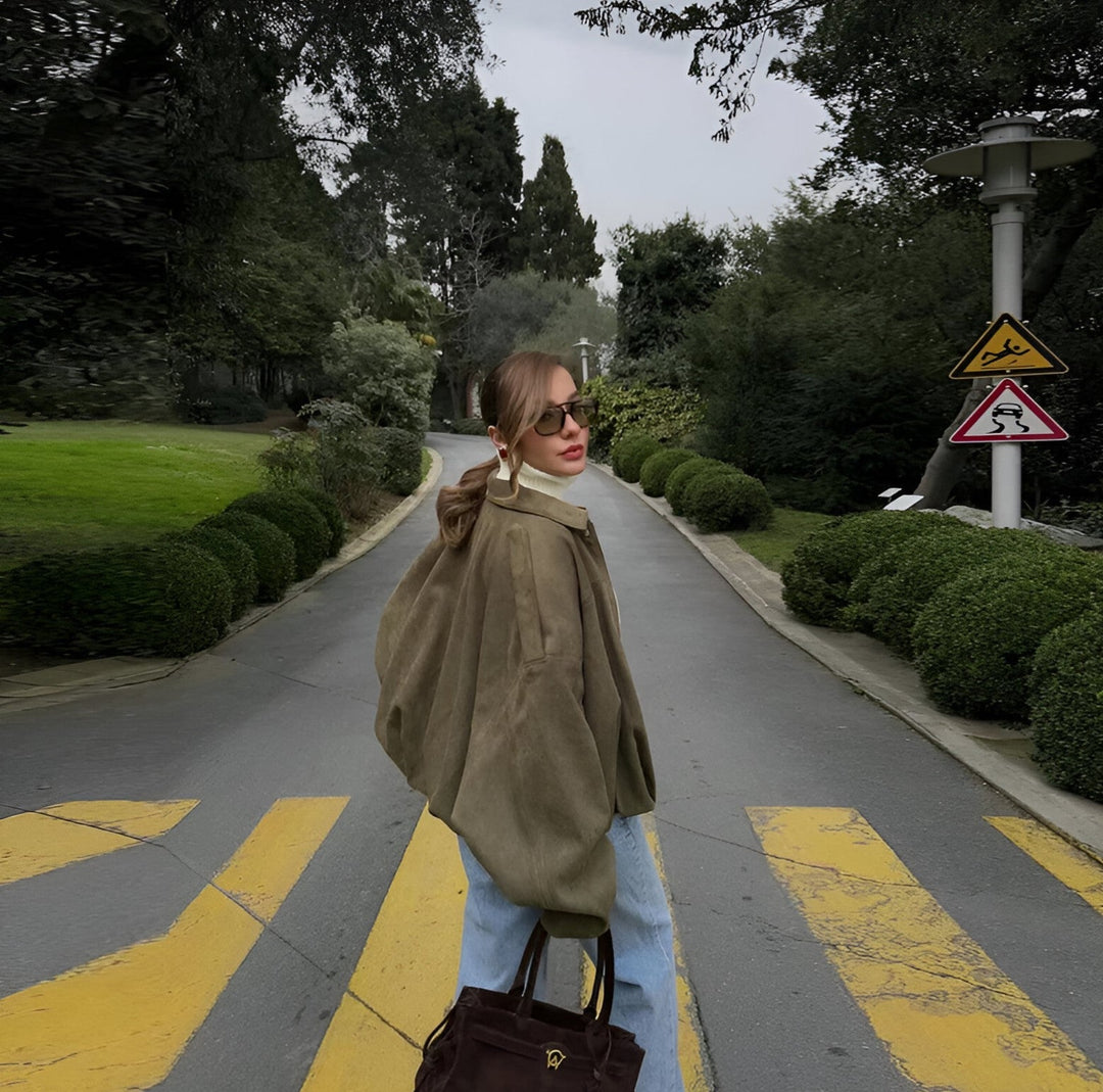 Marie - Suede Bomber Jacket