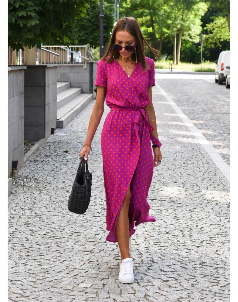 EVA | Elegant Dress with V-Neck and Belly Coverage