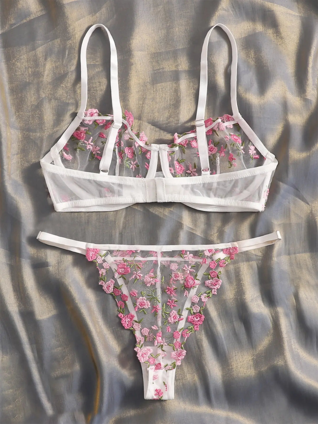 Jannette - Attractive Floral Two Piece Lingerie