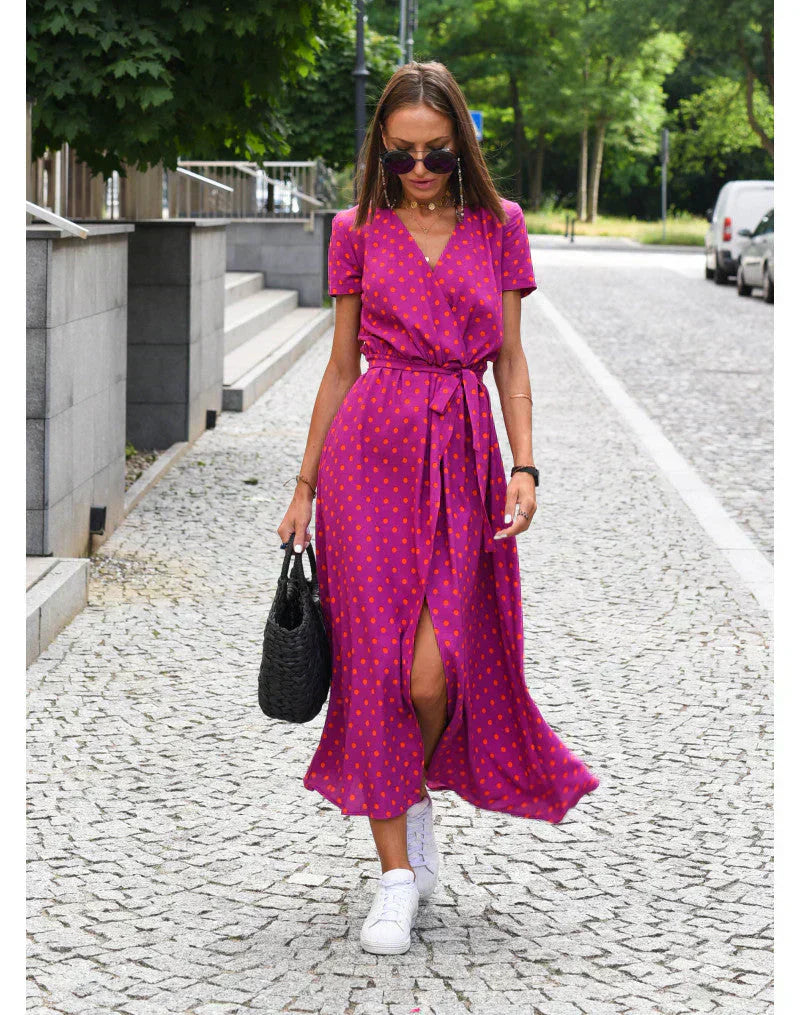 EVA | Elegant Dress with V-Neck and Belly Coverage