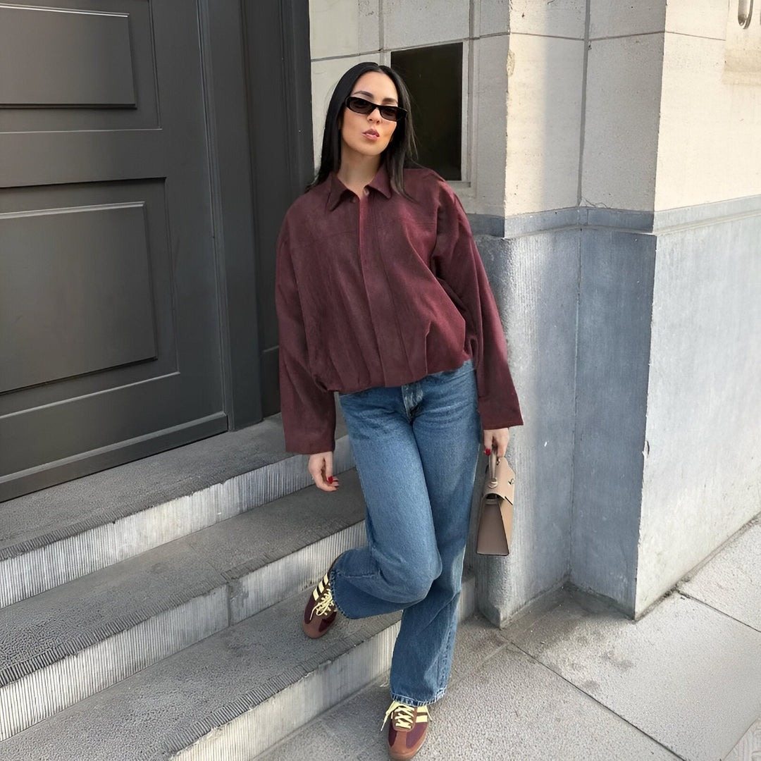 Marie - Suede Bomber Jacket