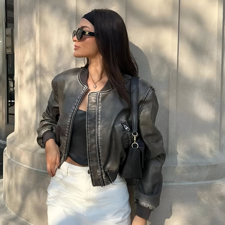 Amira - Leather Jacket for Fall