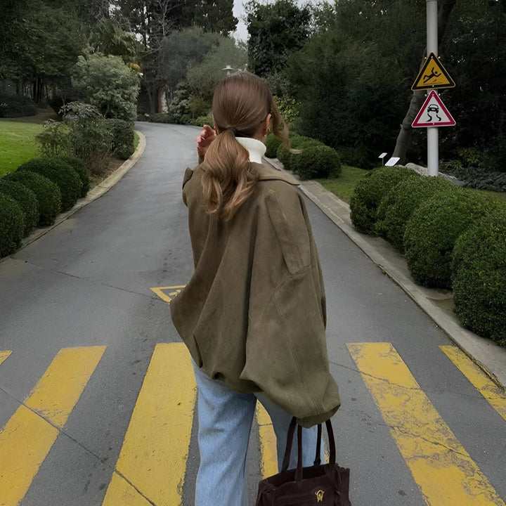 Marie - Suede Bomber Jacket