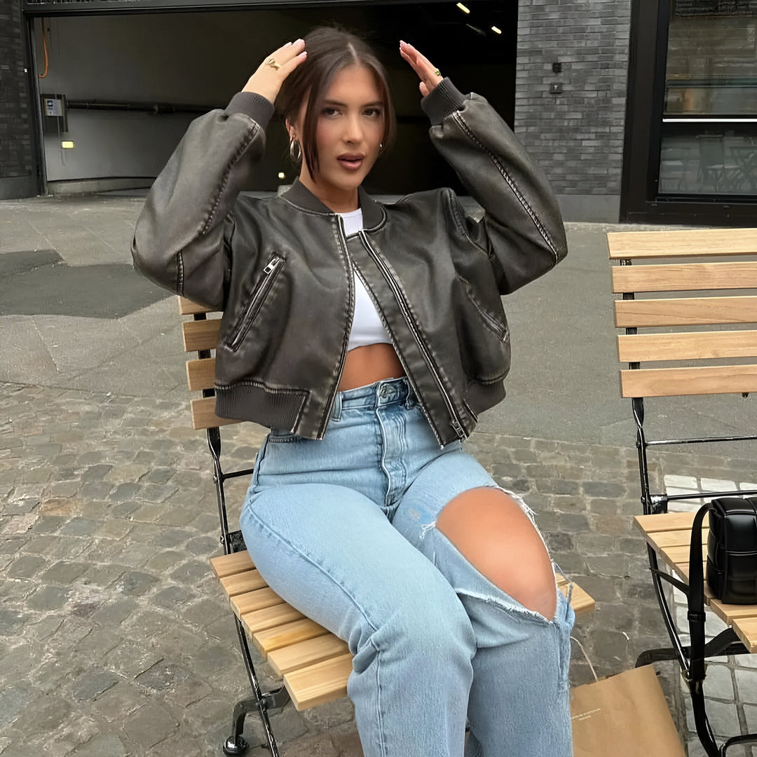 Amira - Leather Jacket for Fall