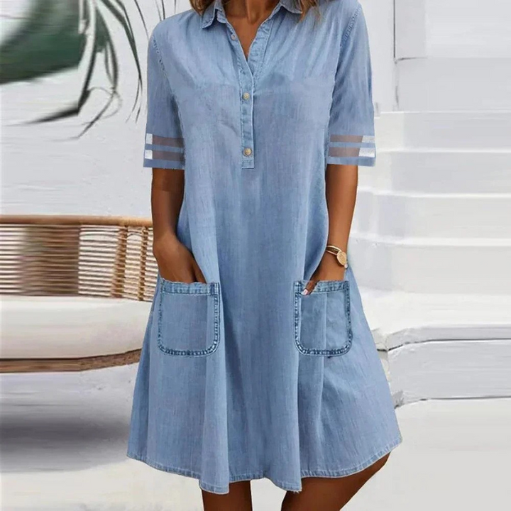 Jill | Mini Denim Dress with Side Pockets