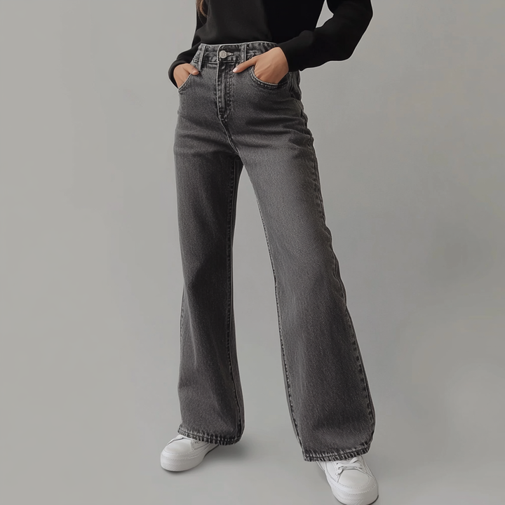 Gray Wide-Leg Pants for Women