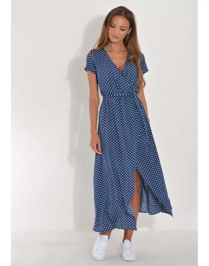 EVA | Elegant Dress with V-Neck and Belly Coverage
