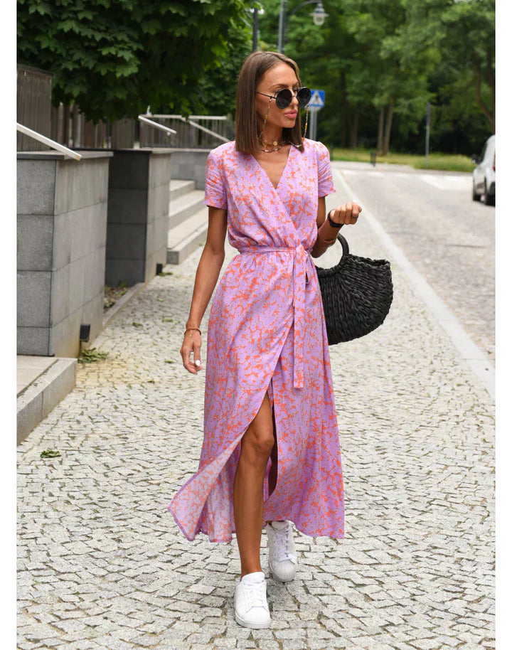 EVA | Elegant Dress with V-Neck and Belly Coverage