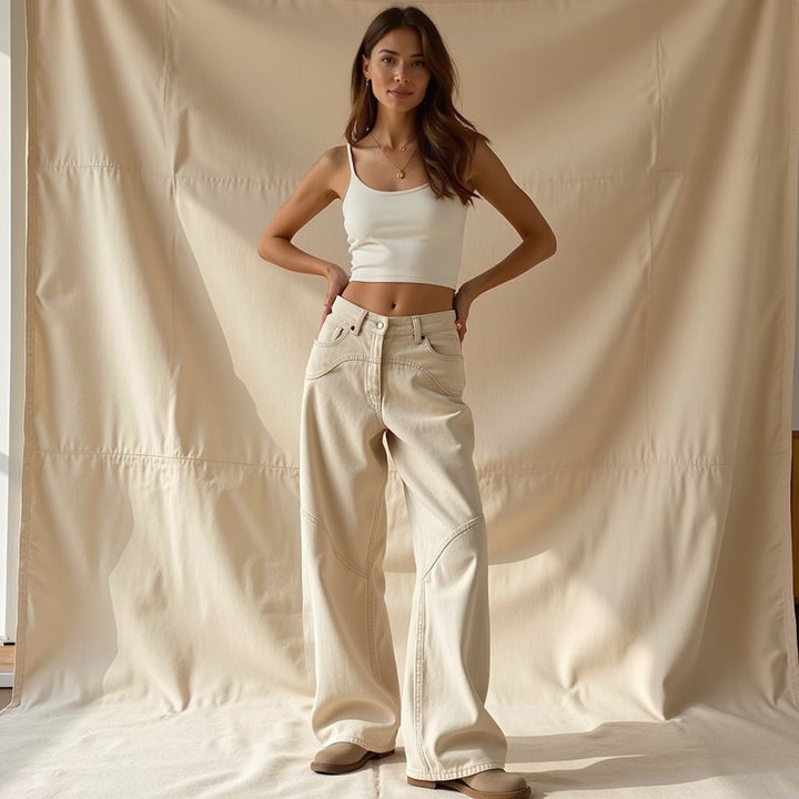 Félicité – Beige Leather Pants