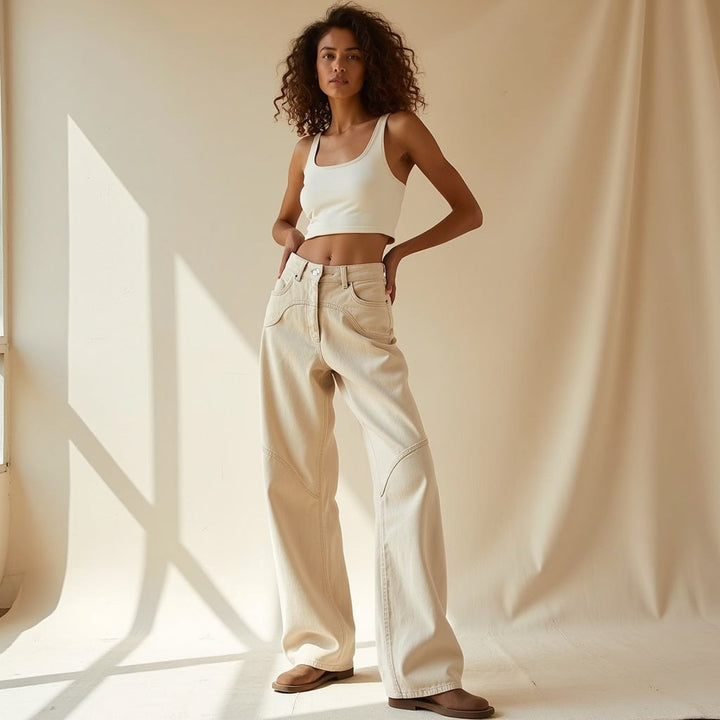 Félicité – Beige Leather Pants