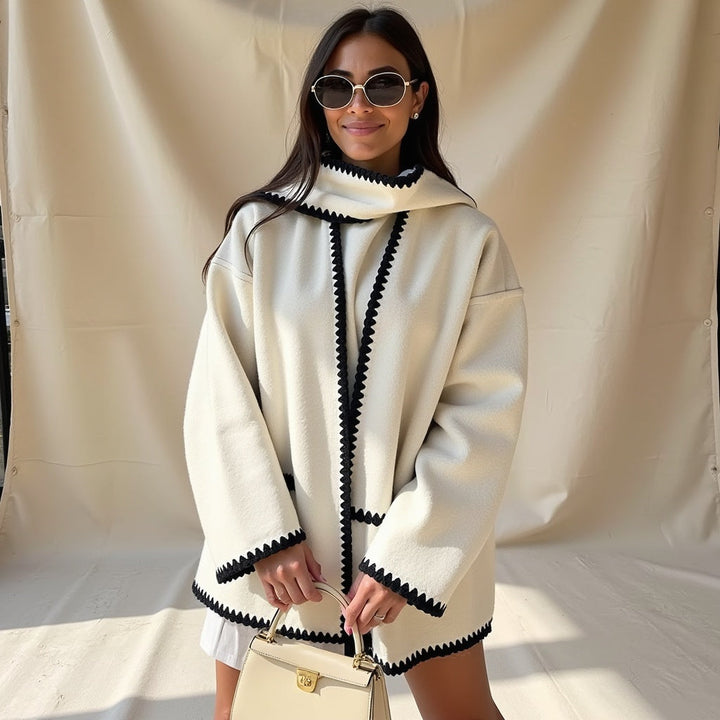 Alizée – Women's Coat with Scarf