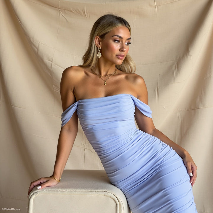 Lucienne – Dress with Cut-Out Shoulders