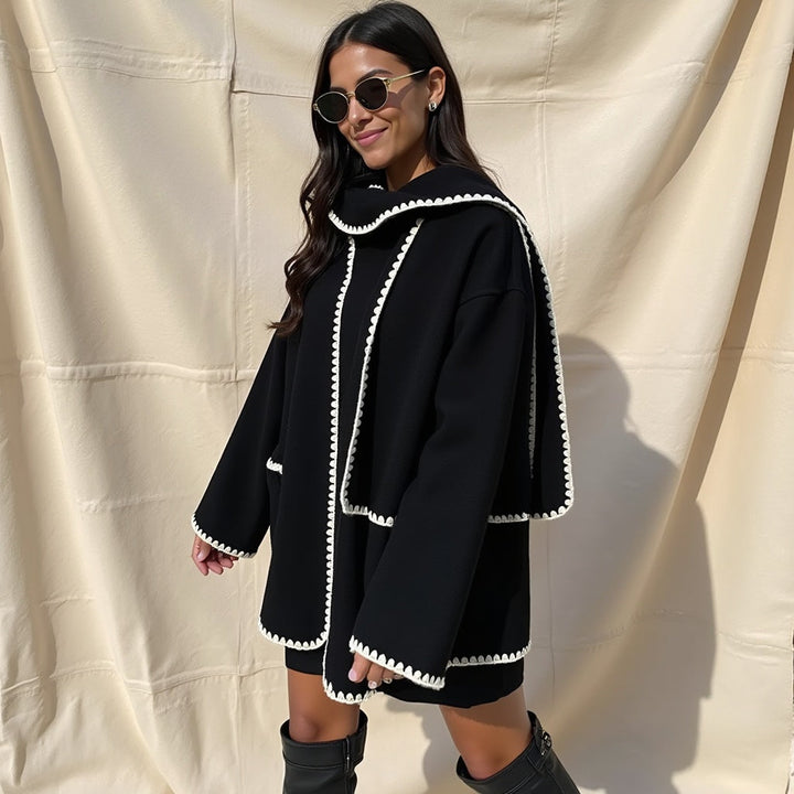 Alizée – Women's Coat with Scarf